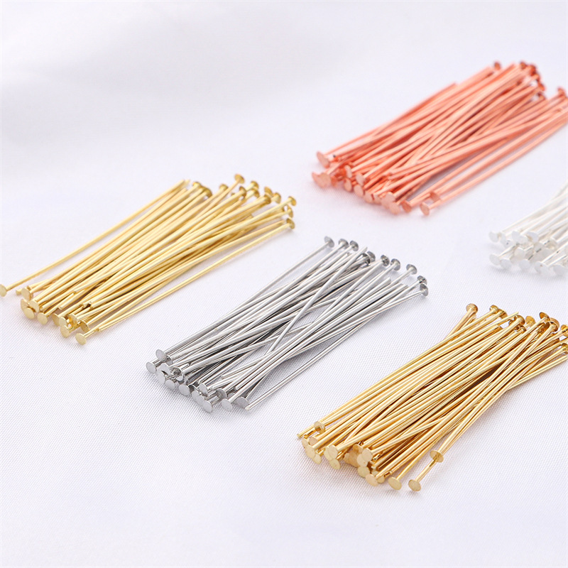 Jewelry Making Head Pins - 50pcs/pak Pin Kepala Datar Perak Sterling