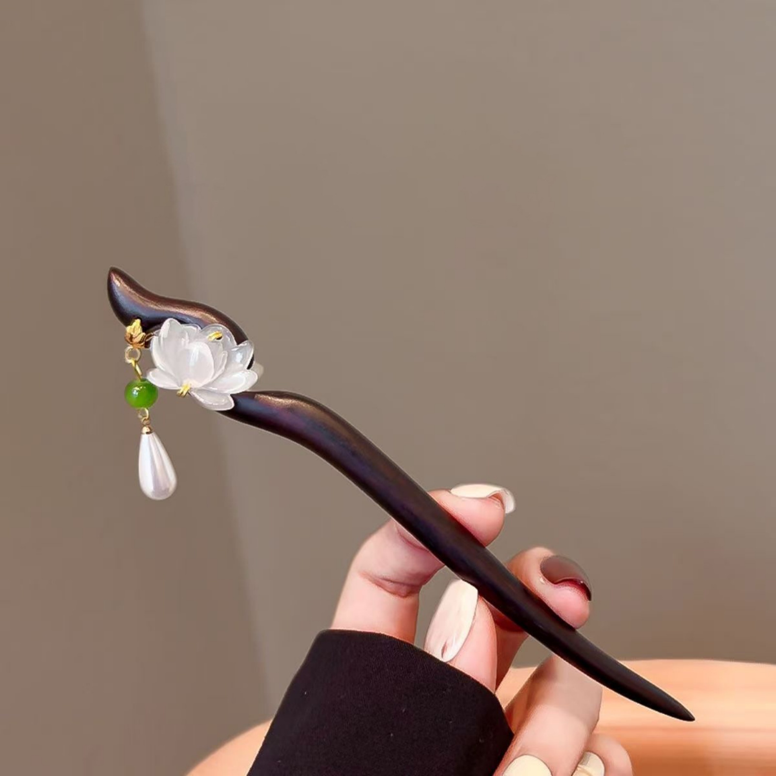 Jewelry Making For Adults - 1 Buah Stik Rambut Kayu Teratai