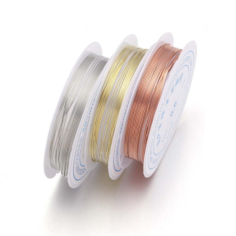 Jewelry Making With Copper Wire - 1Roll 0.2/0.25/0.3/0.4/0.5/0.6/0.7/0.8/1mm Kawat Tembaga Kokoh untuk