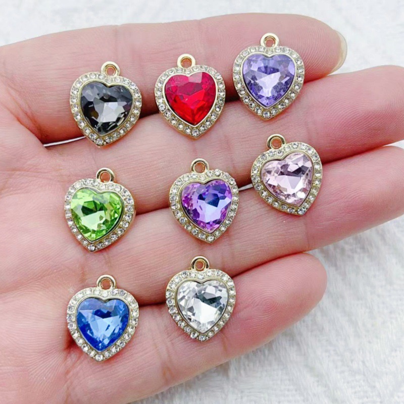 Jewelry Making Pendants - 10 buah liontin batu permata warna-warni
