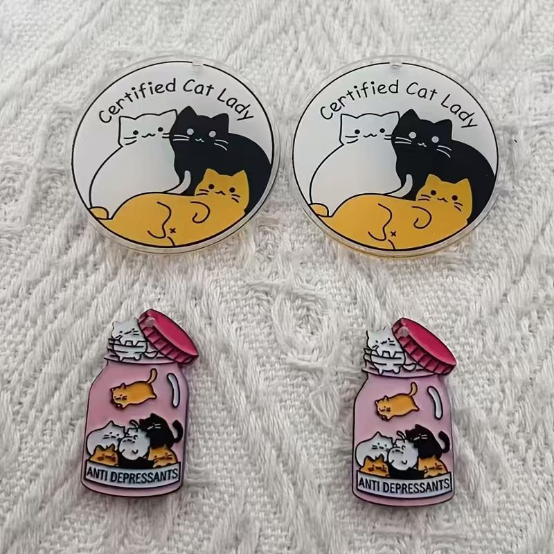 Jewelry Making Pendants - 10 buah liontin kucing lucu dari