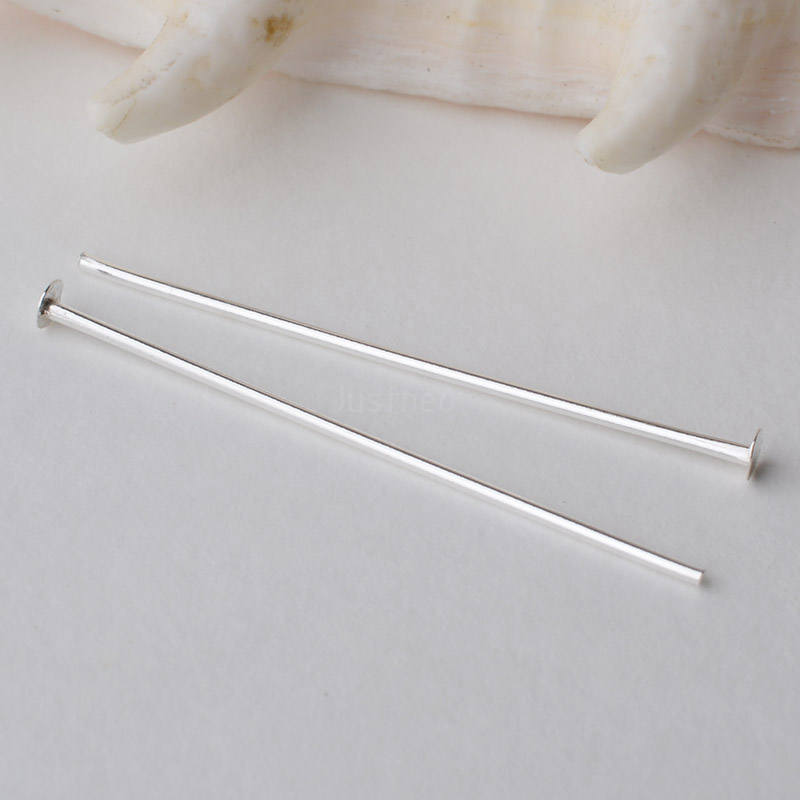 Jewelry Making Head Pins - Jarum Kepala Datar Perak Sterling 925,