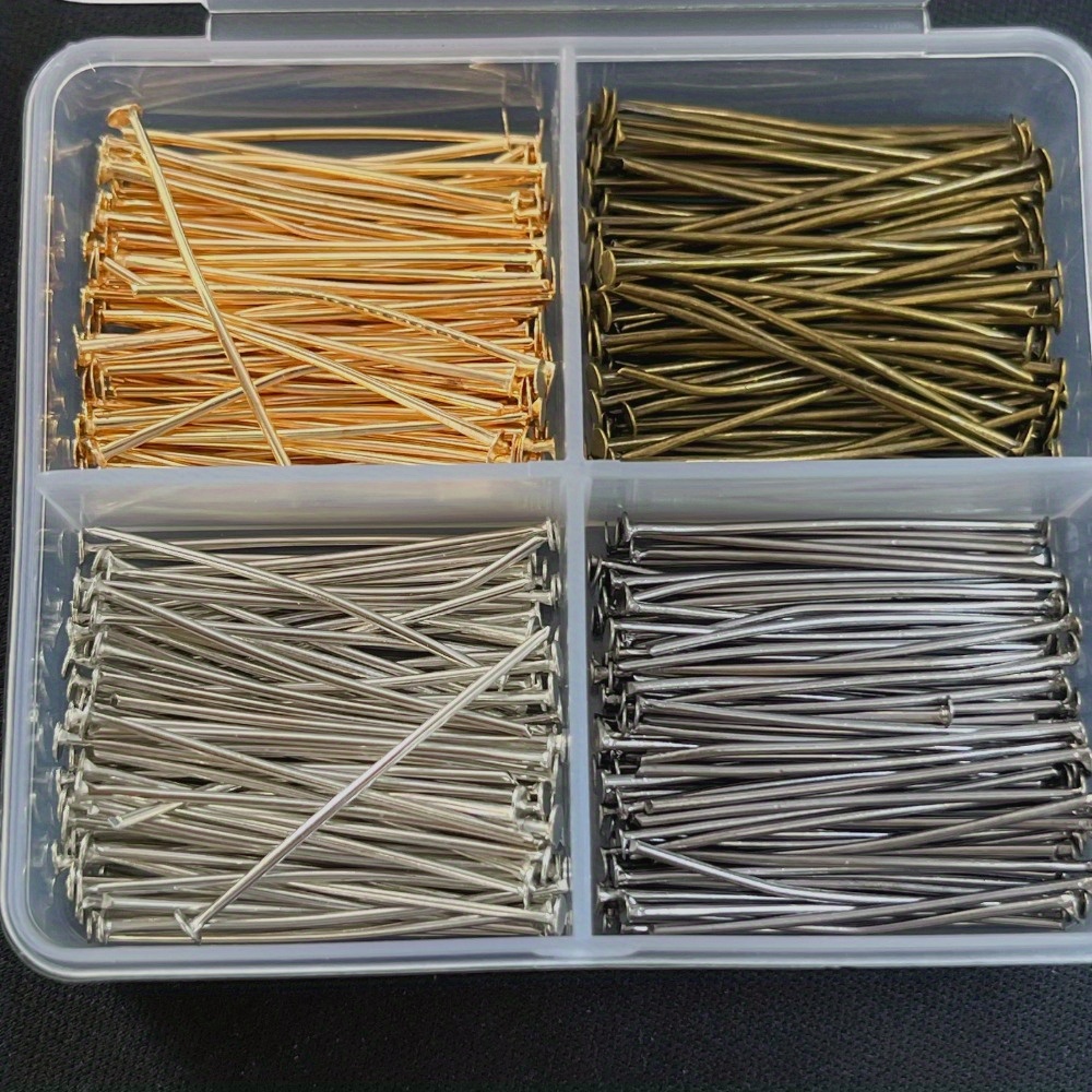 Jewelry Making Head Pins - 400 Buah Pin Kepala Besi Campuran