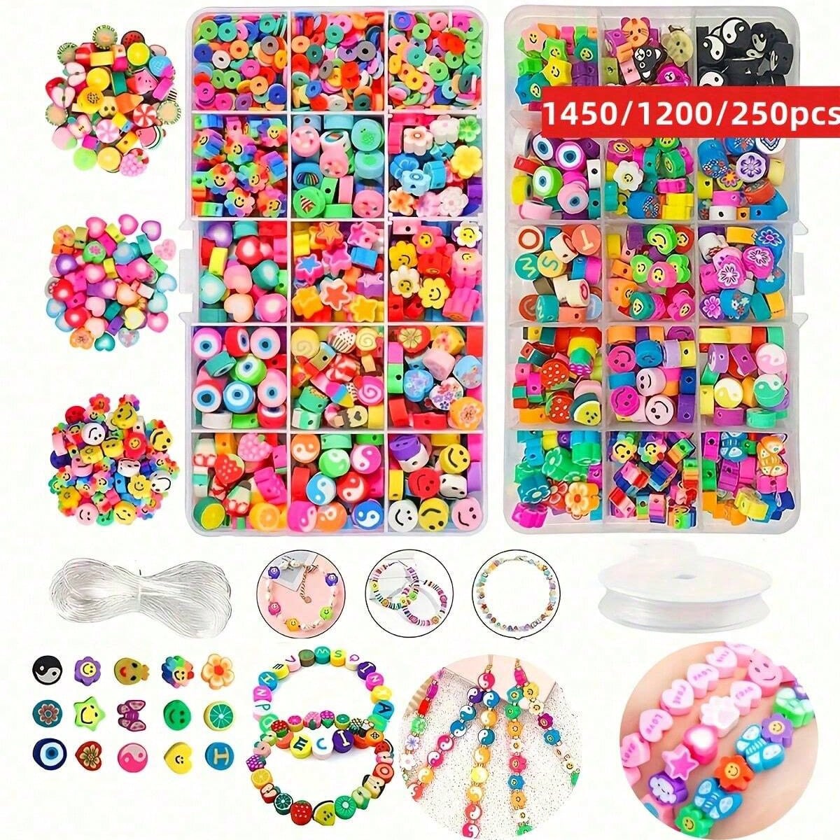 Jewelry Making For Adults - 1450/1200/250pcs Set Manik-manik Tanah Liat Polimer,