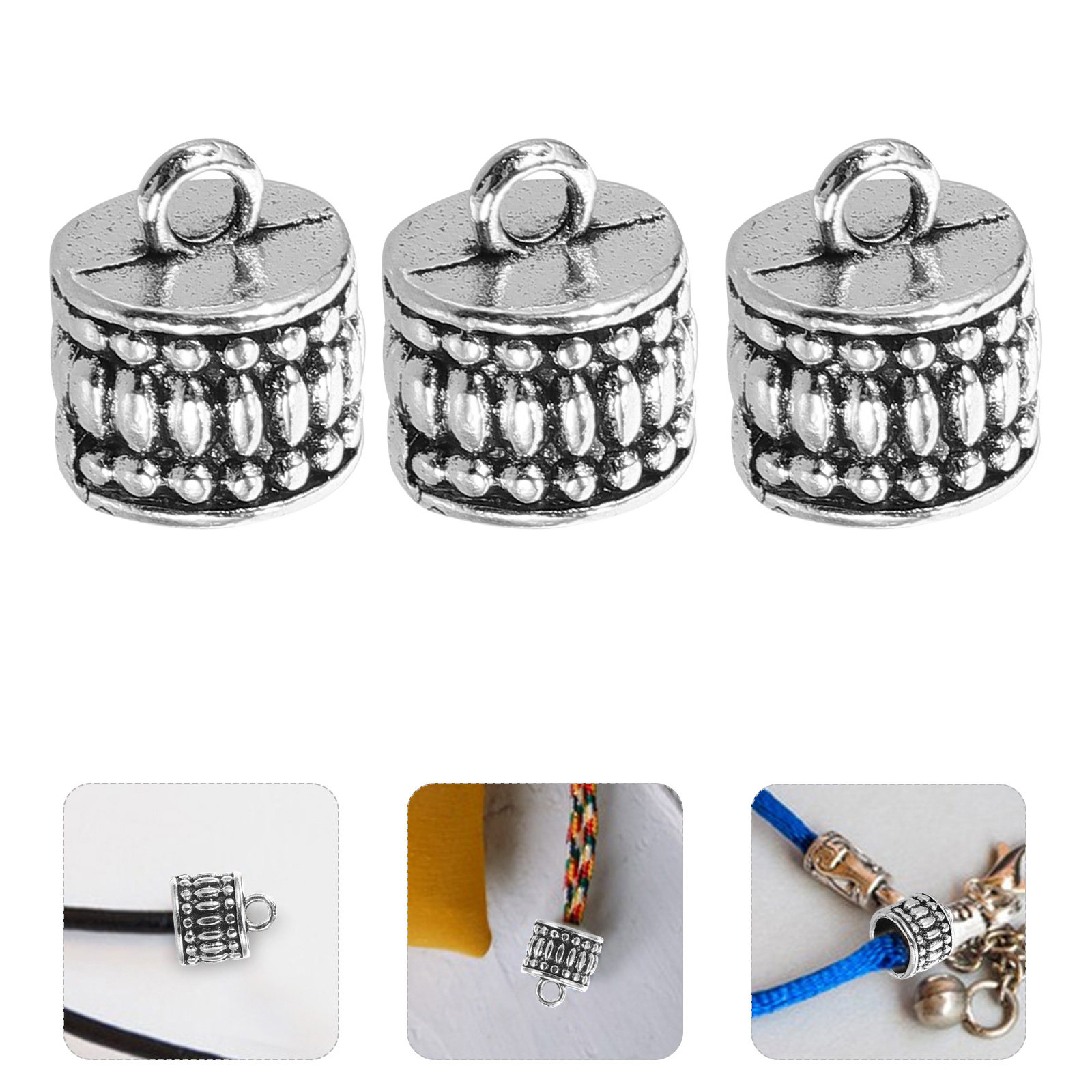 Jewelry Making Silver - 20 Buah Manik-manik Logam Perak Tibet