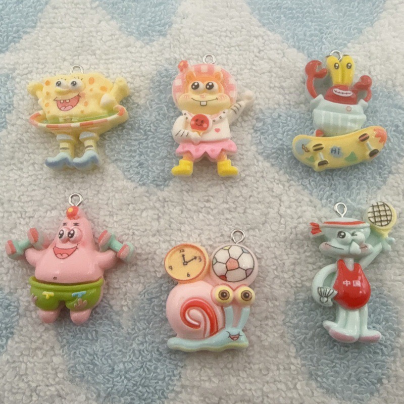 Jewelry Making Pendants - 10 buah liontin resin kartun, anting-anting