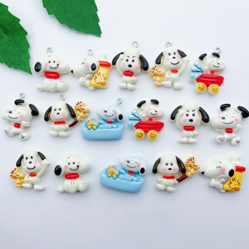 Jewelry Making Pendants - 12 buah liontin anjing kartun resin,