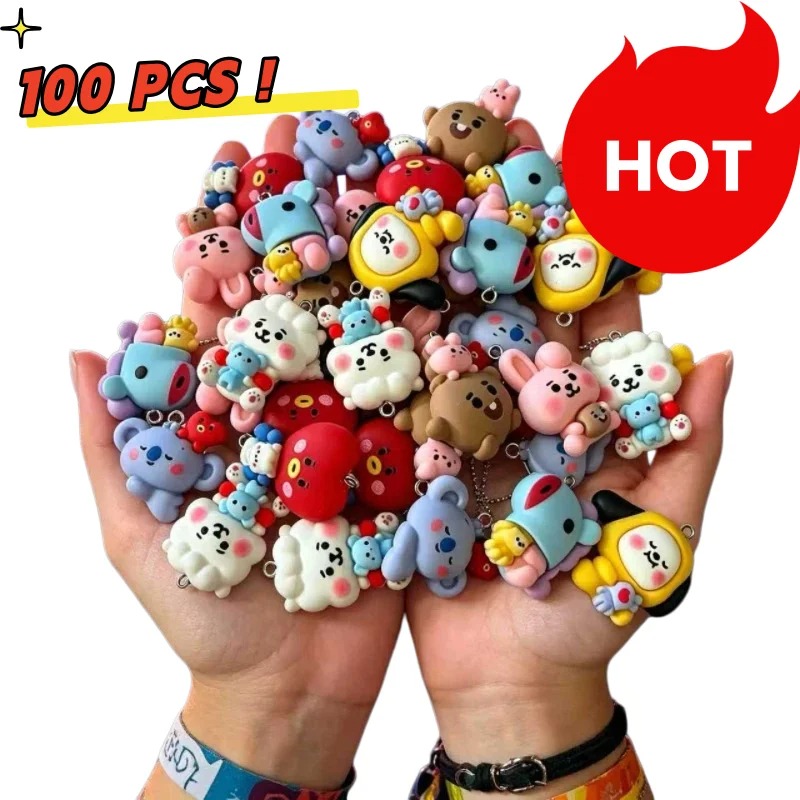Jewelry Making Pendants - 7pcs BT21 Resin Kartun Charm Aksesoris