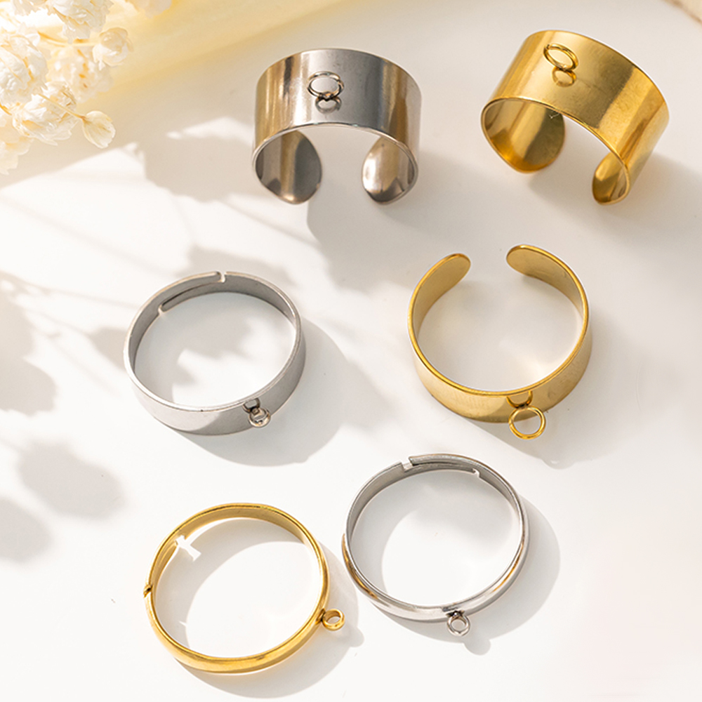 Jewelry Making For Adults - 5 Buah/Lot Dasar Cincin Terbuka Dapat