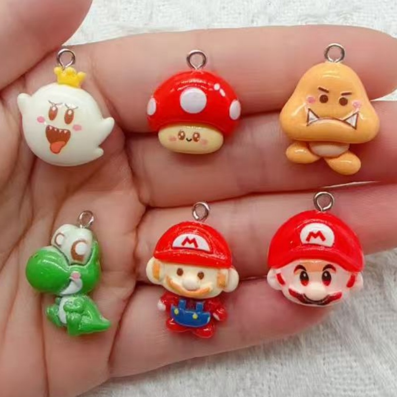 Jewelry Making Pendants - 10 buah liontin kartun resin, aksesoris