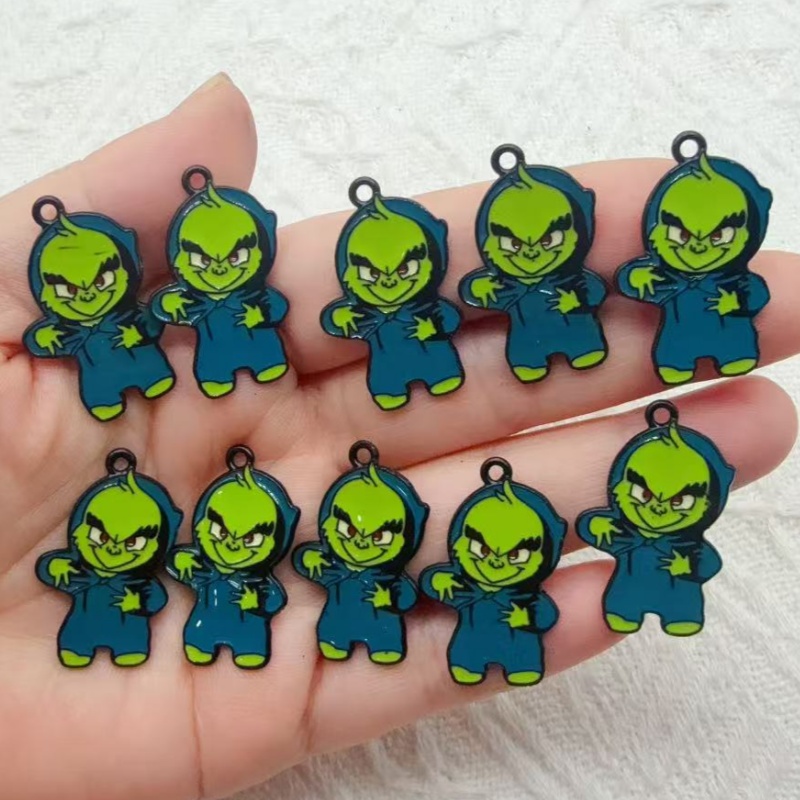 Jewelry Making Pendants - 10 buah liontin Natal kartun berbahan