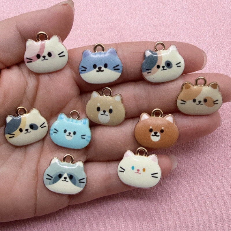 Jewelry Making Pendants - 12 Buah Liontin Minyak Tetes Paduan
