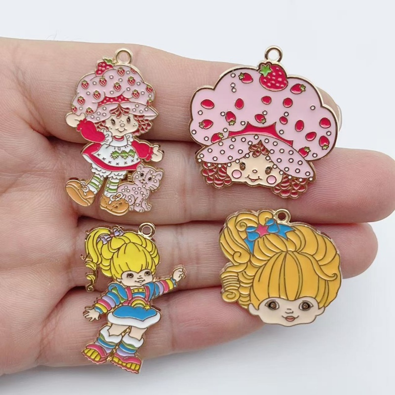 Jewelry Making Pendants - 10 Buah Perhiasan Logam Enamel Gadis