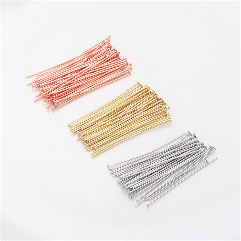 50pcs/pak Pin Kepala Datar Per - Jewelry Making Head Pins ulasan dan harga
