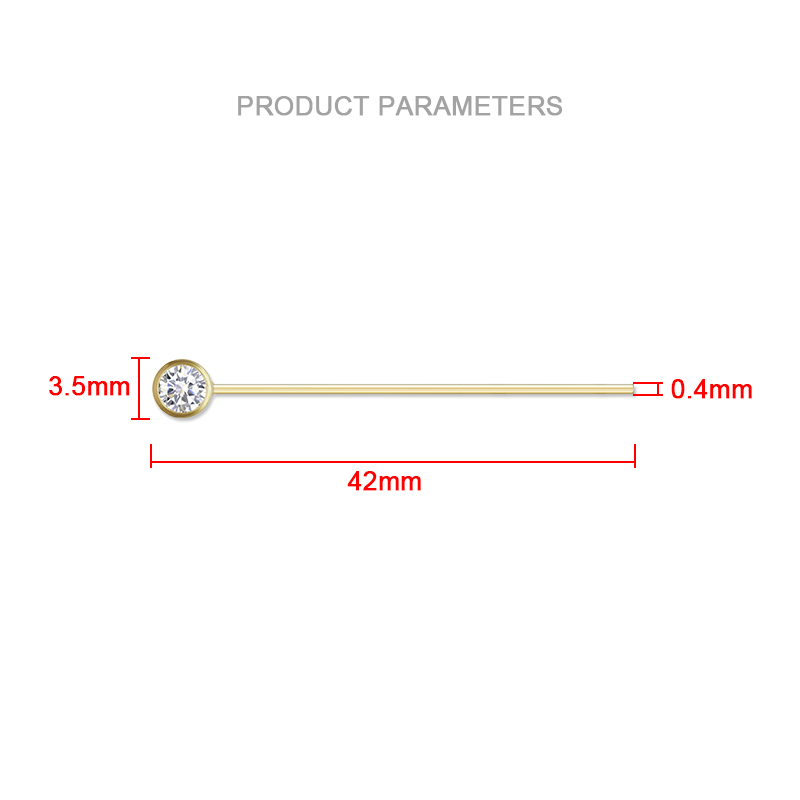 14K Emas Diisi Zirkon Kepala P - Jewelry Making Head Pins ulasan dan harga