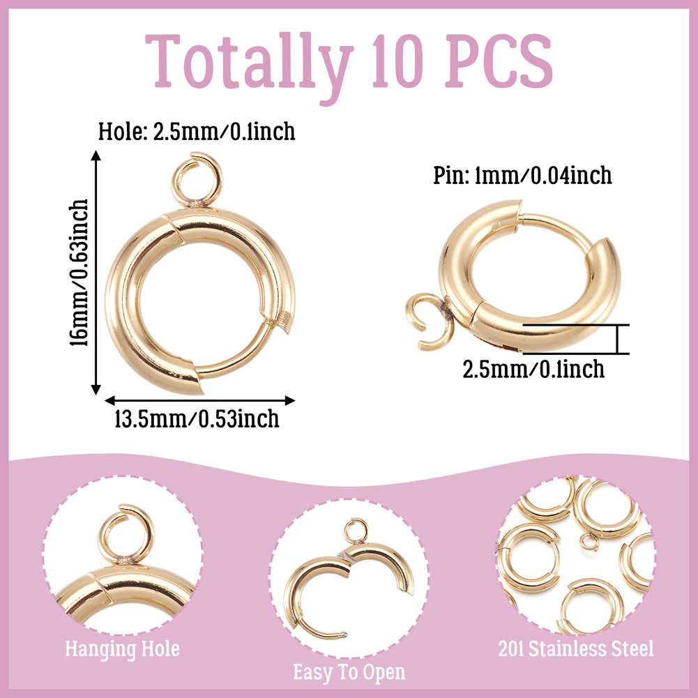 10 Buah Kait Anting Huggie Baj - Jewelry Making Findings ulasan dan harga