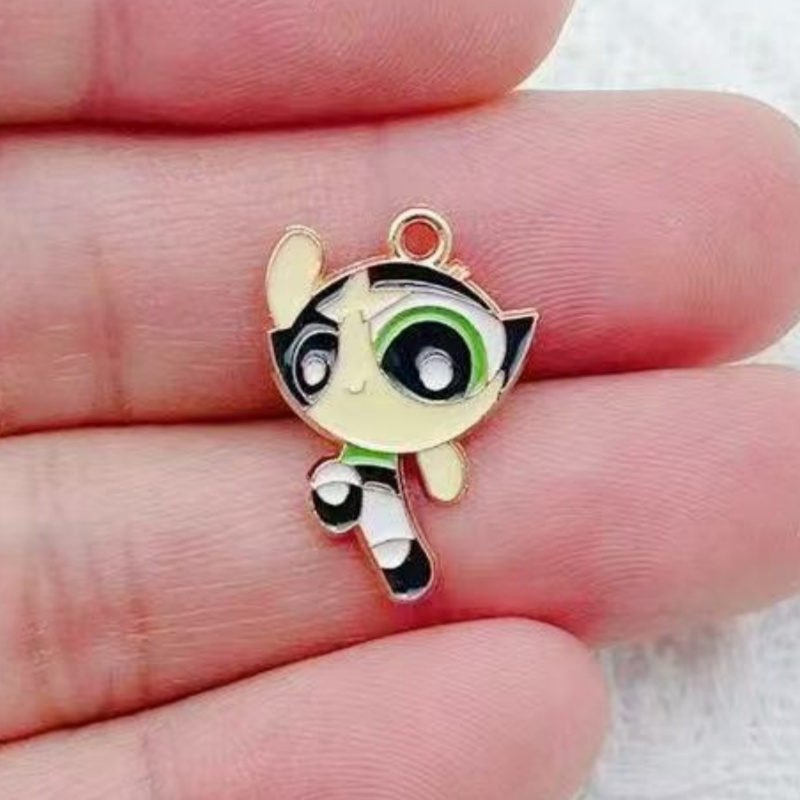 10 Buah Liontin Gadis Kartun B - Jewelry Making Pendants ulasan dan harga