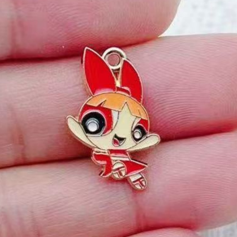 10 Buah Liontin Gadis Kartun B - Jewelry Making Pendants ulasan dan harga