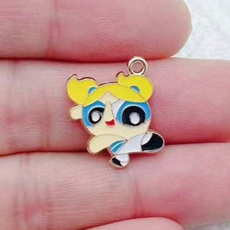 10 Buah Liontin Gadis Kartun B - Jewelry Making Pendants ulasan dan harga