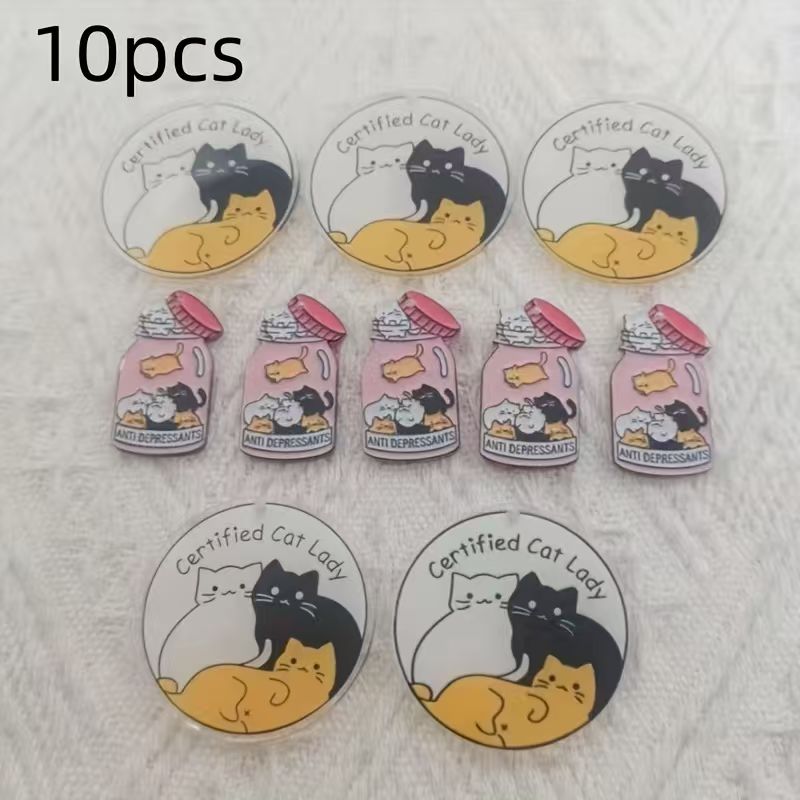 10 buah liontin kucing lucu da - Jewelry Making Pendants ulasan dan harga