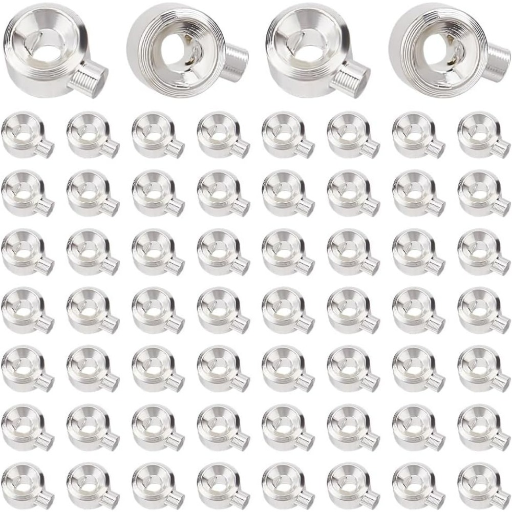 60 buah manik Crimp kuningan 9 - Jewelry Making Silver ulasan dan harga