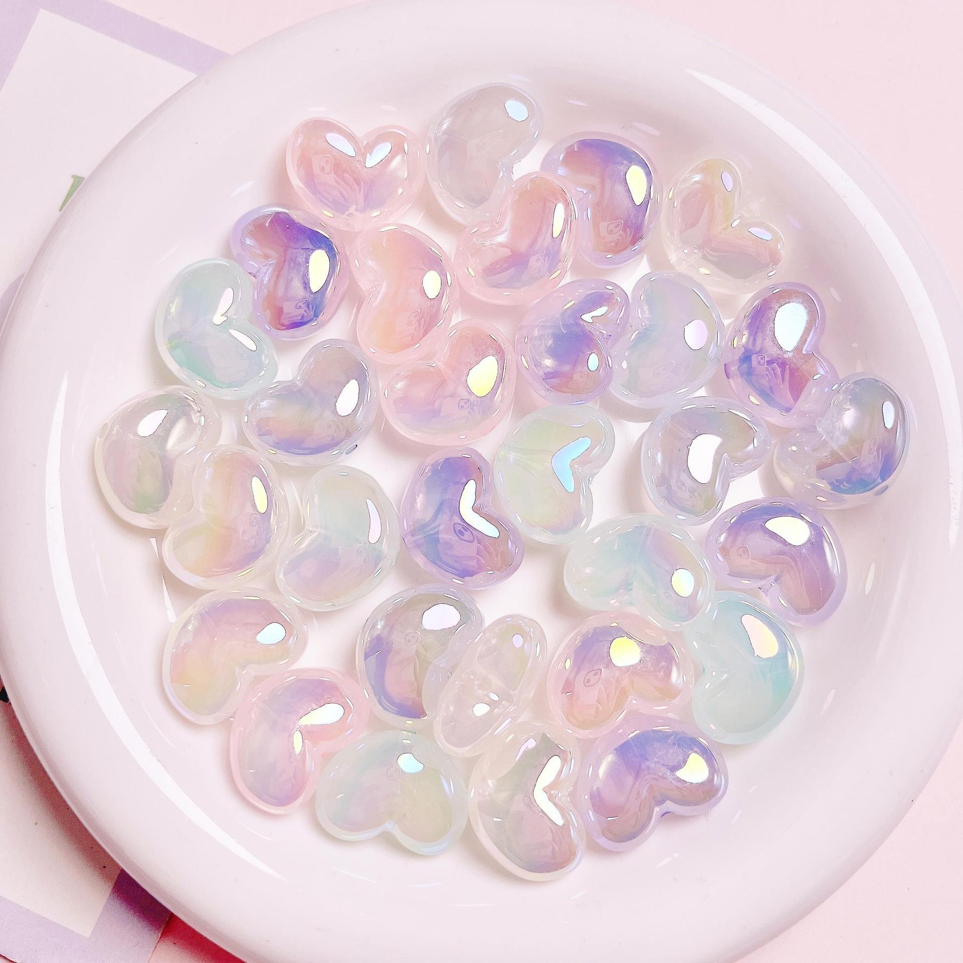 10 buah hati transparan Glitte - Jewelry Making Ideas With Beads ulasan dan harga