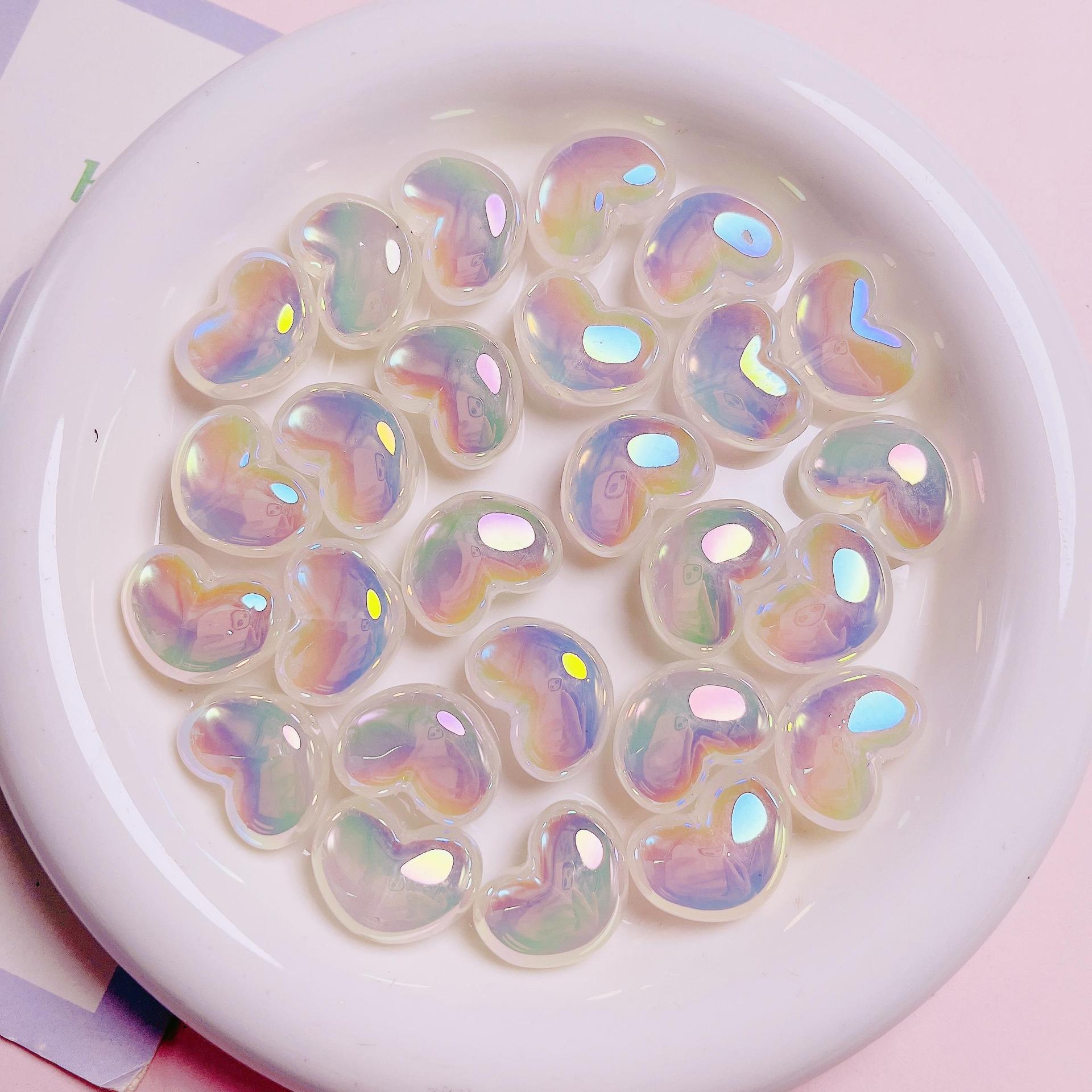10 buah hati transparan Glitte - Jewelry Making Ideas With Beads ulasan dan harga