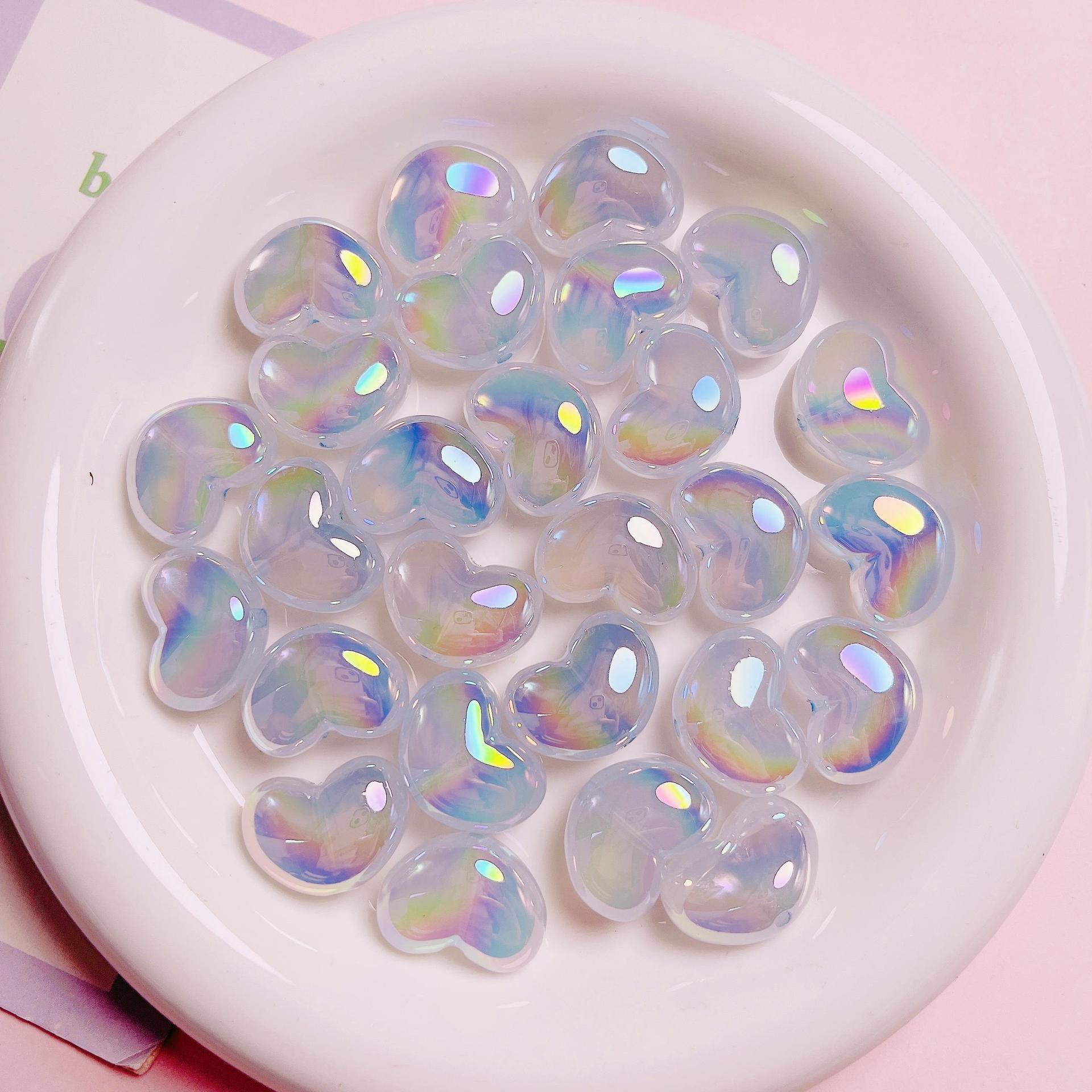 10 buah hati transparan Glitte - Jewelry Making Ideas With Beads ulasan dan harga