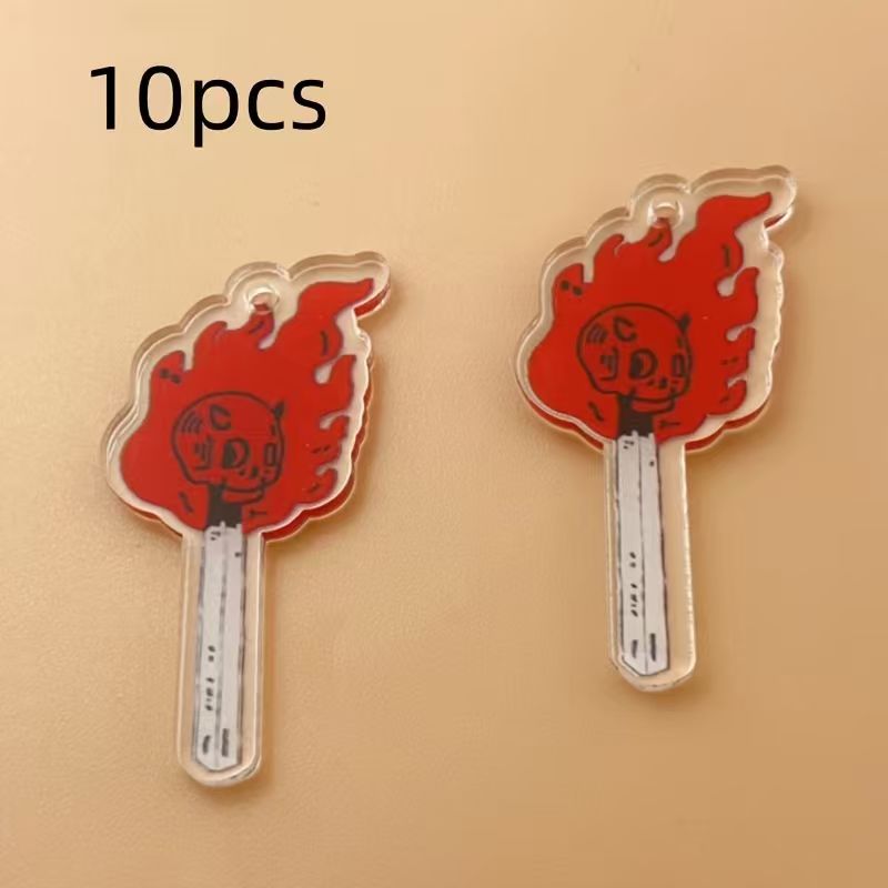 10 buah liontin tengkorak akri - Jewelry Making Pendants ulasan dan harga