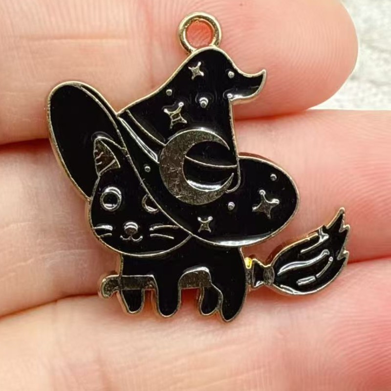 10pcs Liontin Kucing Hitam Ena - Jewelry Making Pendants ulasan dan harga