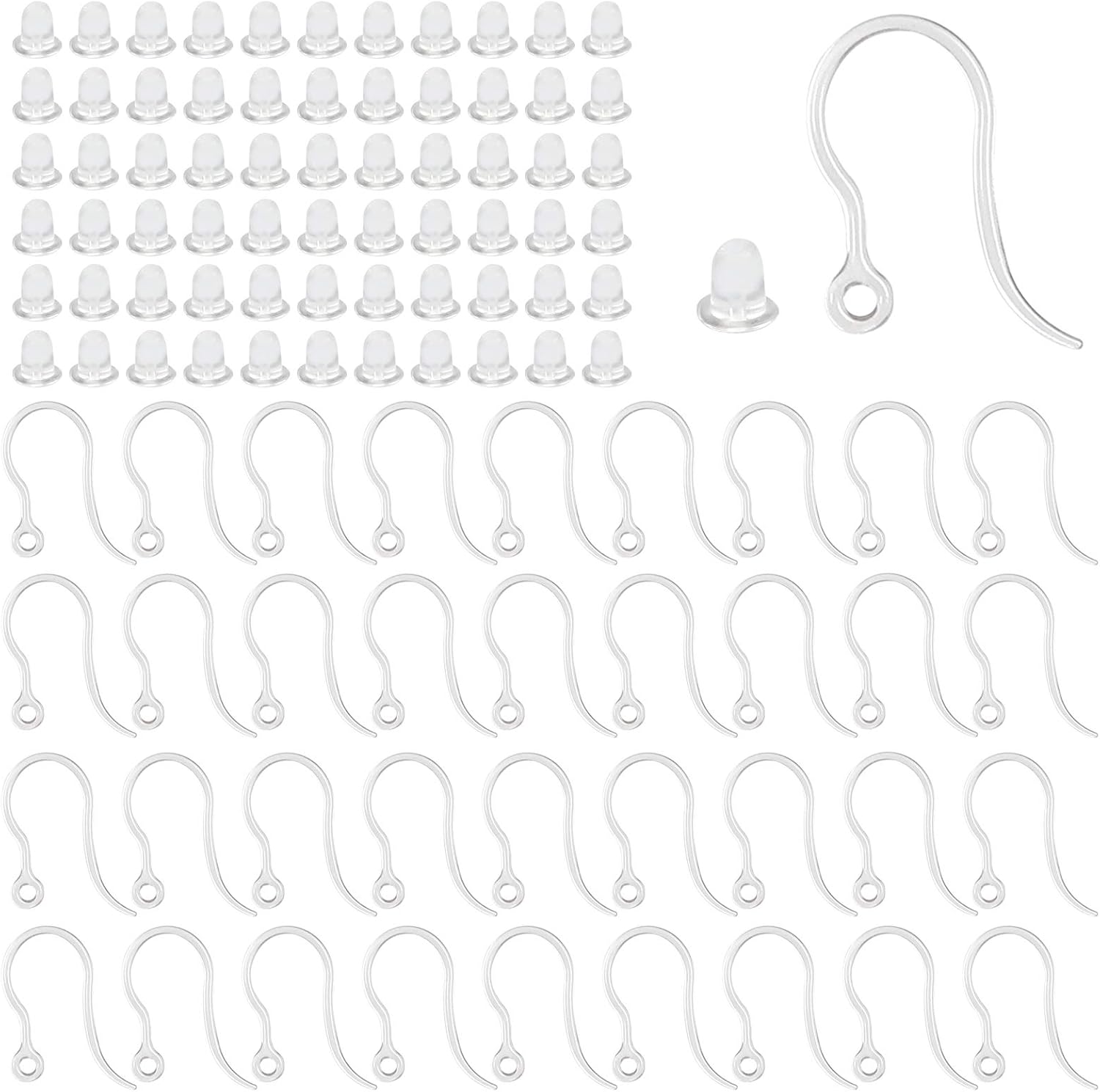 40 pcs Pengait Anting Plastik  - Jewelry Making Pins ulasan dan harga