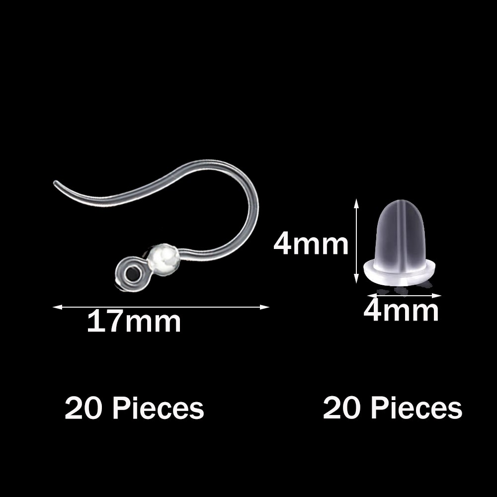 40 pcs Pengait Anting Plastik  - Jewelry Making Pins ulasan dan harga
