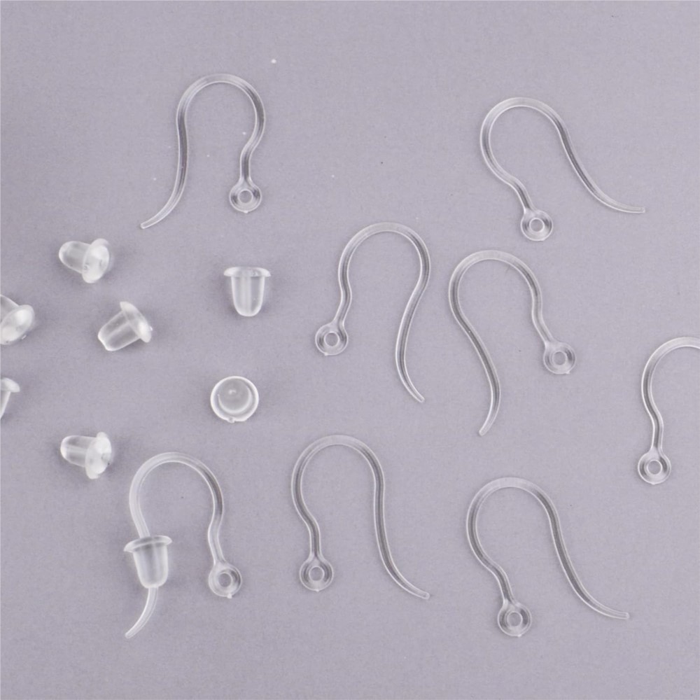 40 pcs Pengait Anting Plastik  - Jewelry Making Pins ulasan dan harga