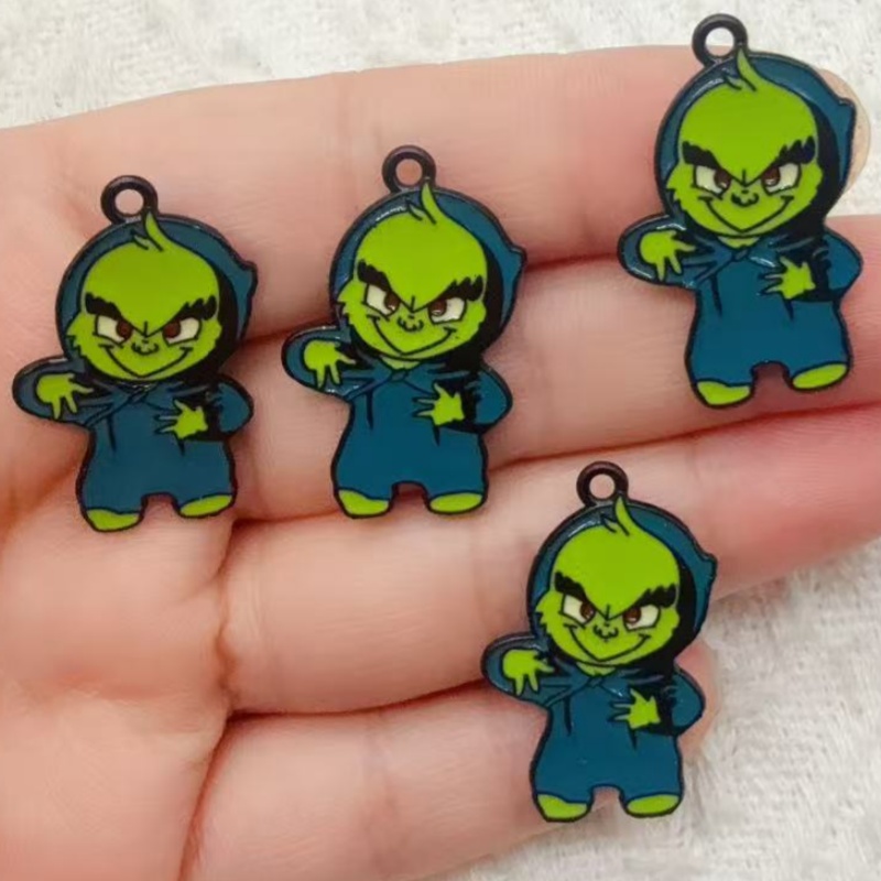 10 buah liontin Natal kartun b - Jewelry Making Pendants ulasan dan harga