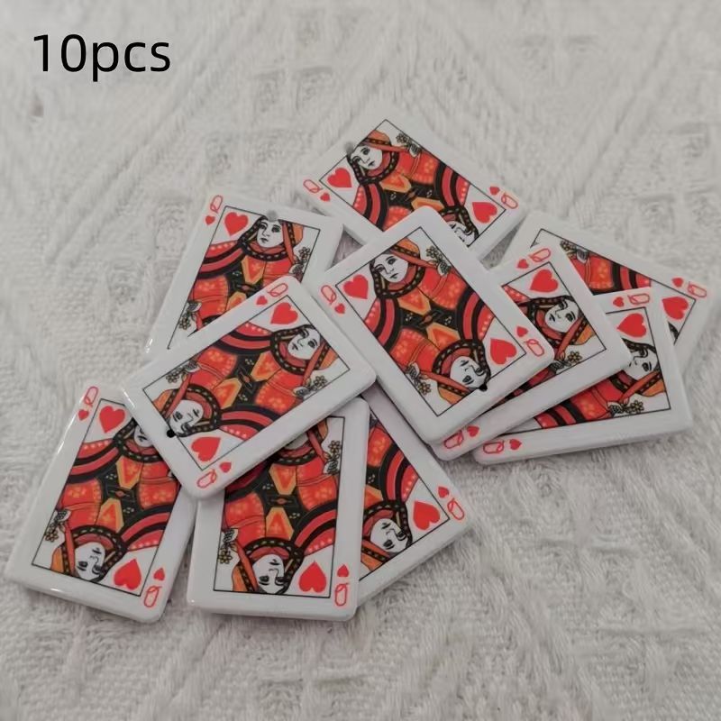 10 buah liontin poker simulasi - Jewelry Making Pendants ulasan dan harga