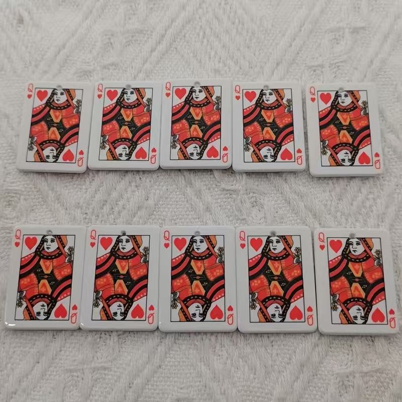 10 buah liontin poker simulasi - Jewelry Making Pendants ulasan dan harga